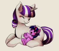 Size: 1183x1022 | Tagged: safe, artist:hosikawa, imported from derpibooru, twilight sparkle, twilight velvet, pony, unicorn, cute, duo, female, filly, filly twilight sparkle, mare, mother and daughter, simple background, smiling, twiabetes, velvetbetes, white background, younger