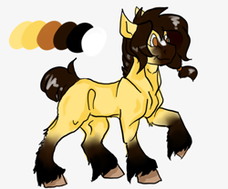 Size: 648x540 | Tagged: safe, artist:scootiegp, imported from derpibooru, oc, oc only, earth pony, pony, adoptable, adoption, band, color palette, hooves, male, ponytail, short tail, simple background, smiling, stallion, standing, white background