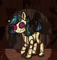 Size: 822x856 | Tagged: safe, artist:milchik, imported from derpibooru, oc, oc only, earth pony, pony, puppet, solo