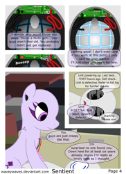 Size: 3840x5280 | Tagged: safe, artist:waveywaves, imported from derpibooru, oc, oc only, oc:joule, pony, robot, robot pony, comic:sentient, comic