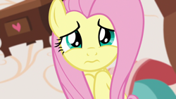 Size: 1280x720 | Tagged: safe, imported from derpibooru, screencap, fluttershy, pegasus, pony, discordant harmony, :s, cute, female, mare, sad, shyabetes, solo, wavy mouth, worried