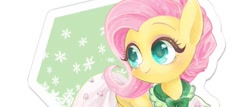 Size: 750x320 | Tagged: safe, artist:sibashen, imported from derpibooru, fluttershy, pegasus, pony, bowtie, clothes, cute, dress, female, folded wings, head turn, looking away, mare, smiling, solo, turned head