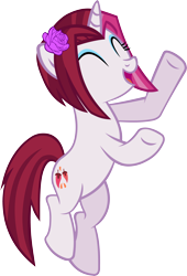 Size: 3616x5314 | Tagged: safe, artist:ironm17, imported from derpibooru, cayenne, pony, unicorn, magical mystery cure, ^^, bipedal, dancing, eyes closed, flamenco, flower, happy, rose, simple background, solo, transparent background, vector