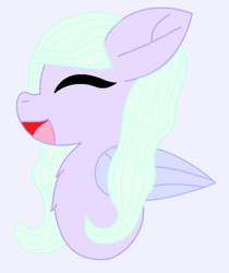 Size: 740x880 | Tagged: safe, artist:martu789, imported from derpibooru, oc, oc only, oc:lullaby, pegasus, pony, bust, female, flat color, flat colors, mare, portrait, smiling, solo