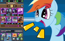 Size: 3885x2488 | Tagged: safe, imported from derpibooru, rainbow dash, balloon, clash royale, obligatory pony, prince, witch