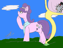 Size: 8947x6819 | Tagged: safe, artist:summerium, imported from derpibooru, suri polomare, oc, oc:checkerboard, pony, absurd resolution, close-up, female, giant pony, macro, mixed media