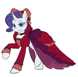 Size: 760x750 | Tagged: safe, artist:cosmalumi, artist:its-gloomy, imported from derpibooru, merry, rarity, pony, unicorn, a hearth's warming tail, clothes, dress, female, mare, simple background, solo, white background