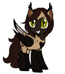 Size: 1500x1700 | Tagged: safe, artist:azraelartz, artist:theecchiqueen, imported from derpibooru, oc, oc only, oc:rasta jam, bat pony, hybrid, pegasus, pony, base used, bat pony oc, body freckles, cute, fangs, female, freckles, mare, show accurate, simple background, slit eyes, slit pupils, smiling, solo, tail feathers, transparent background