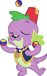 Size: 2868x4670 | Tagged: safe, artist:red4567, imported from derpibooru, spike, spike the regular dog, dog, equestria girls, movie magic, spoiler:eqg specials, ball, collar, fez, hat, juggling, paws, puppy, simple background, transparent background, vector