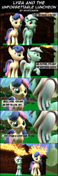 Size: 3875x11698 | Tagged: safe, artist:goatcanon, imported from derpibooru, bon bon, flitter, lyra heartstrings, sweetie drops, comic:lyra's story, 22 short films about springfield, 3d, absurd resolution, comic, crossover, dialogue, fire, meme, parody, simpsons did it, steamed hams, the simpsons