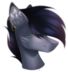 Size: 1298x1381 | Tagged: safe, artist:mauuwde, imported from derpibooru, oc, oc only, oc:naruaki, pony, bust, ear piercing, earring, jewelry, male, piercing, portrait, simple background, solo, transparent background