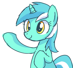 Size: 500x470 | Tagged: safe, artist:yosixi, imported from derpibooru, lyra heartstrings, pony, unicorn, female, simple background, smiling, solo, white background