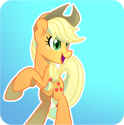 Size: 1505x1512 | Tagged: safe, artist:atomic8497, imported from derpibooru, applejack, earth pony, pony, female, gradient background, mare, solo