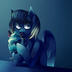 Size: 1280x1280 | Tagged: dead source, safe, artist:kreecker, imported from derpibooru, oc, oc only, pegasus, pony, drink, food, ice cream, indexed png, solo