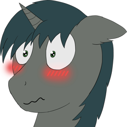 Size: 2000x2000 | Tagged: safe, artist:da random, derpibooru exclusive, imported from derpibooru, oc, oc only, oc:da random, pony, unicorn, blushing, bust, ear fluff, high res, portrait, reaction image, simple background, solo, transparent background