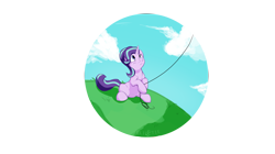 Size: 5361x3000 | Tagged: safe, artist:elicitie, imported from derpibooru, starlight glimmer, pony, unicorn, female, grass, kite, kite flying, mare, sky, smiling, solo, that pony sure does love kites