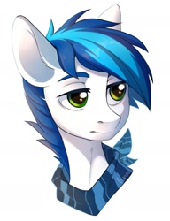 Size: 1436x1869 | Tagged: safe, artist:fensu-san, imported from derpibooru, oc, oc only, pony, bust, male, neckerchief, portrait, simple background, solo, stallion, white background