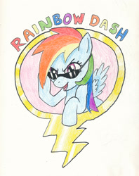 Size: 1580x1993 | Tagged: safe, artist:friendshipishorses, imported from derpibooru, rainbow dash, pony, female, solo, sunglasses, traditional art