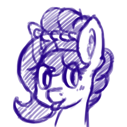 Size: 1024x1024 | Tagged: safe, artist:dsp2003, imported from derpibooru, oc, oc only, oc:brownie bun, earth pony, pony, 10 minute art challenge, :p, bust, ear fluff, female, looking at you, mare, mlem, monochrome, silly, simple background, sketch, solo, tongue out, white background