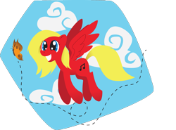 Size: 3069x2272 | Tagged: safe, artist:inspectornills, imported from derpibooru, oc, oc:sunrise tune, butterfly, flying, simple background, smiling, transparent background, wide smile