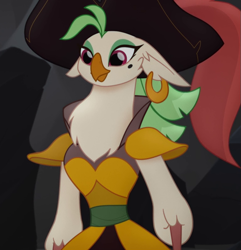 Size: 773x803 | Tagged: safe, imported from derpibooru, screencap, captain celaeno, anthro, my little pony: the movie, cropped, female, hat, pirate hat, solo