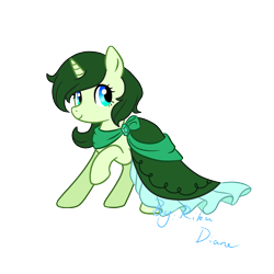 Size: 1200x1200 | Tagged: safe, artist:rikadiane, imported from derpibooru, oc, oc only, pony, unicorn, clothes, dress, female, mare, simple background, solo, transparent background