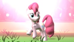 Size: 1280x720 | Tagged: safe, artist:sekerponi, imported from derpibooru, pinkie pie, pony, 3d, female, raised hoof, solo