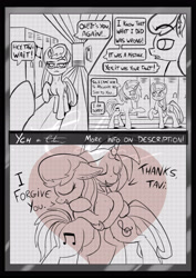 Size: 3507x4960 | Tagged: safe, artist:calena, imported from derpibooru, dj pon-3, octavia melody, vinyl scratch, apology, comic strip, commission, dialogue, friendship, grin, holiday, hug, perspective, serious, serious face, signature, smiling, sorry, talking, valentine's day, your character here