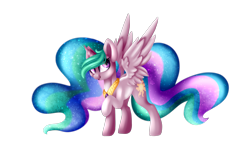 Size: 3100x2000 | Tagged: safe, artist:sodapopfairypony, imported from derpibooru, princess celestia, alicorn, pony, chibi, chibilestia, cute, cutelestia, ethereal mane, female, galaxy mane, high res, mare, raised hoof, simple background, solo, transparent background