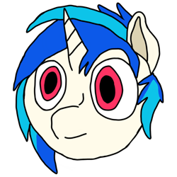 Size: 640x640 | Tagged: safe, artist:nwhis, imported from derpibooru, dj pon-3, vinyl scratch, pony, unicorn, female, head, simple background, solo, white background