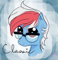 Size: 9592x9920 | Tagged: safe, artist:silversthreads, imported from derpibooru, oc, oc only, oc:classic, earth pony, pony, absurd resolution, christmas gift, glasses, solo