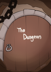 Size: 2480x3507 | Tagged: safe, artist:antelon, imported from derpibooru, part of a set, comic:the dungeon, chains, comic cover, cover art, door, dungeon, no pony