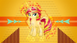 Size: 3840x2160 | Tagged: safe, artist:laszlvfx, artist:theshadowstone, edit, imported from derpibooru, sunset shimmer, crystal pony, pony, unicorn, crystallized, female, looking at you, mare, show accurate, solo, wallpaper, wallpaper edit