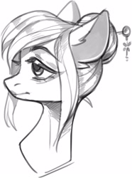 Size: 1608x2160 | Tagged: safe, artist:fensu-san, imported from derpibooru, oc, oc only, pony, bust, female, mare, monochrome, portrait, sketch, solo