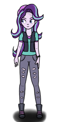 Size: 575x1199 | Tagged: safe, artist:boushi33, imported from derpibooru, starlight glimmer, human, equestria girls, beanie, clothes, female, hat, solo, vest