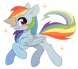 Size: 2438x2160 | Tagged: safe, artist:fensu-san, imported from derpibooru, rainbow dash, pegasus, pony, blushing, female, looking at you, mare, simple background, solo, stars, white background