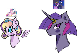 Size: 1787x1224 | Tagged: safe, artist:quartziie, imported from derpibooru, princess cadance, princess luna, shining armor, twilight sparkle, oc, bust, female, floating wings, horn ring, lesbian, magical lesbian spawn, male, offspring, parent:princess cadance, parent:princess luna, parent:shining armor, parent:twilight sparkle, parents:shiningcadance, parents:twiluna, shiningcadance, shipping, simple background, straight, transparent background, twiluna