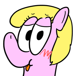 Size: 2000x2000 | Tagged: safe, artist:teletom, imported from derpibooru, oc, oc only, oc:wet paint, pegasus, pony, :p, avatar, blushing, cartoon, profile picture, shy, silly, tongue out