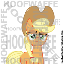 Size: 1600x1600 | Tagged: safe, artist:hoofwaffe, imported from derpibooru, applejack, watermark