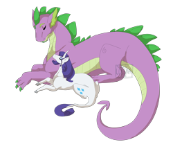 Size: 4252x3664 | Tagged: safe, artist:lu-le-ma, imported from derpibooru, rarity, spike, female, male, older, older spike, shipping, simple background, sparity, straight, transparent background