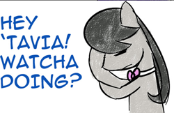 Size: 500x324 | Tagged: safe, artist:erthilo, imported from derpibooru, octavia melody, earth pony, pony, ask octavia, eyes closed, facehoof, female, implied vinyl scratch, mare, solo