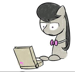 Size: 500x478 | Tagged: safe, artist:erthilo, imported from derpibooru, octavia melody, earth pony, pony, ask octavia, computer, female, laptop computer, mare, no pupils, simple background, solo, white background