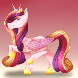 Size: 1500x1500 | Tagged: safe, artist:alphab33, imported from derpibooru, princess cadance, alicorn, pony, female, raised hoof, solo