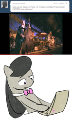 Size: 659x1112 | Tagged: safe, artist:erthilo, imported from derpibooru, octavia melody, earth pony, pony, ask octavia, cello, computer, female, laptop computer, mare, musical instrument, no pupils, solo