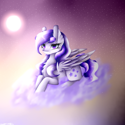 Size: 1000x1000 | Tagged: safe, artist:purediamond360, imported from derpibooru, oc, oc only, oc:starstorm slumber, pegasus, pony, cloud, night, prone, solo, stars