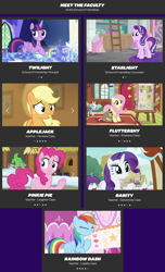 Size: 1220x2009 | Tagged: safe, imported from derpibooru, screencap, applejack, fluttershy, gummy, pinkie pie, rainbow dash, rarity, starlight glimmer, twilight sparkle, alicorn, earth pony, pegasus, pony, unicorn, all bottled up, fluttershy leans in, honest apple, not asking for trouble, season 8, the mean 6, spoiler:s08, female, mane six, mare, school of friendship, twilight sparkle (alicorn)