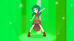 Size: 1917x1070 | Tagged: safe, artist:3d4d, artist:punzil504, imported from derpibooru, wallflower blush, equestria girls, equestria girls series, forgotten friendship, clothes, clothes swap, green, ponied up, pose, standing, super sentai stance