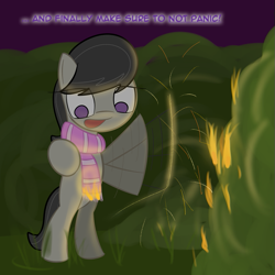 Size: 801x801 | Tagged: safe, artist:erthilo, imported from derpibooru, octavia melody, earth pony, pony, ask octavia, ask, bipedal, clothes, female, fire, mare, no pupils, scarf, solo, tumblr