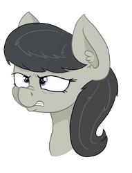 Size: 1690x2216 | Tagged: safe, artist:paskanaakka, derpibooru exclusive, imported from derpibooru, octavia melody, pony, angry, bags under eyes, bust, ear fluff, female, gritted teeth, nose wrinkle, portrait, simple background, solo, transparent background