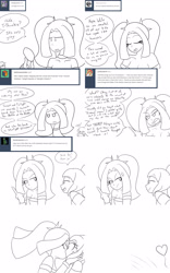 Size: 2000x3200 | Tagged: safe, artist:jake heritagu, imported from derpibooru, aria blaze, maud pie, sonata dusk, siren, comic:aria's archives, equestria girls, arisona, blushing, clothes, comic, female, kissing, lesbian, rock, shipping